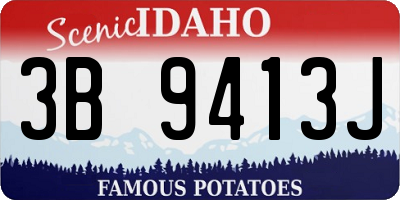 ID license plate 3B9413J