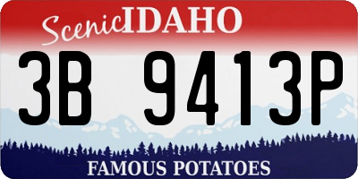 ID license plate 3B9413P