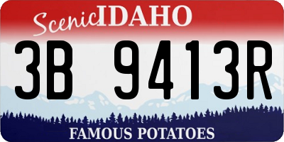 ID license plate 3B9413R