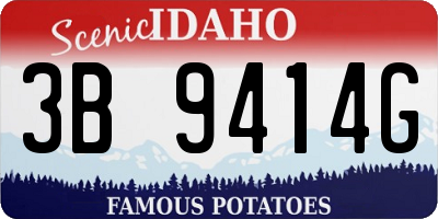 ID license plate 3B9414G