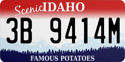 ID license plate 3B9414M
