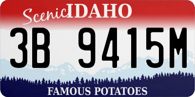 ID license plate 3B9415M