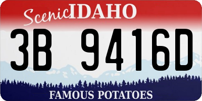 ID license plate 3B9416D