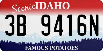 ID license plate 3B9416N
