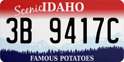 ID license plate 3B9417C
