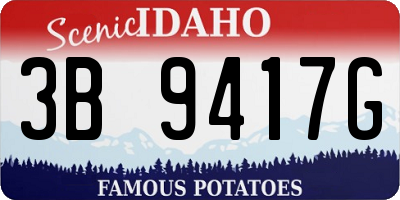 ID license plate 3B9417G