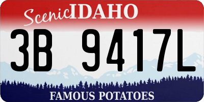 ID license plate 3B9417L