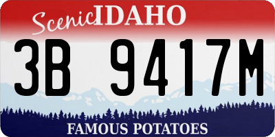 ID license plate 3B9417M