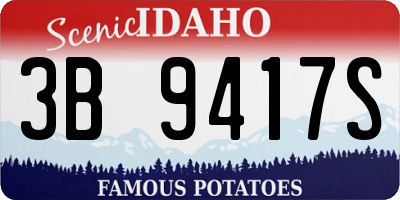 ID license plate 3B9417S