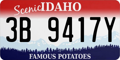 ID license plate 3B9417Y
