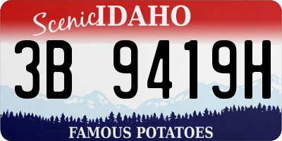 ID license plate 3B9419H