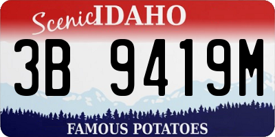 ID license plate 3B9419M