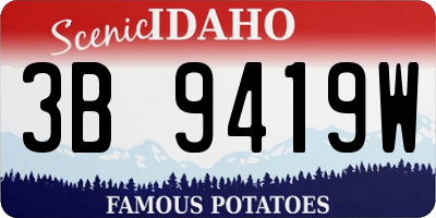 ID license plate 3B9419W