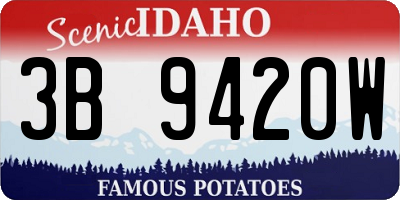 ID license plate 3B9420W