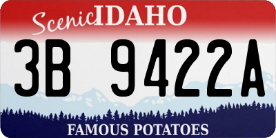 ID license plate 3B9422A