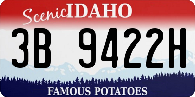 ID license plate 3B9422H