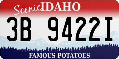 ID license plate 3B9422I
