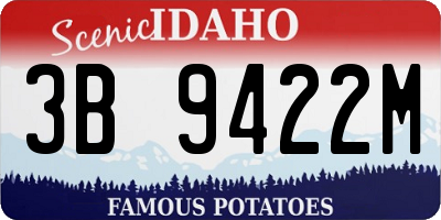 ID license plate 3B9422M