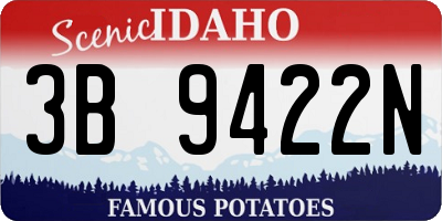 ID license plate 3B9422N