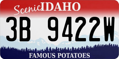 ID license plate 3B9422W