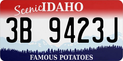 ID license plate 3B9423J