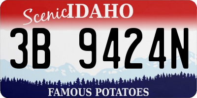 ID license plate 3B9424N
