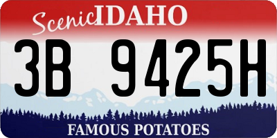 ID license plate 3B9425H