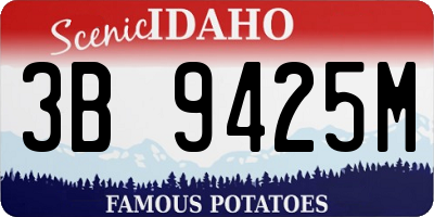 ID license plate 3B9425M
