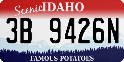 ID license plate 3B9426N