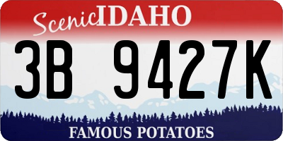 ID license plate 3B9427K
