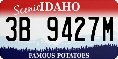 ID license plate 3B9427M