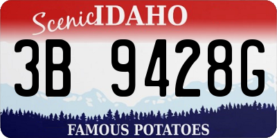 ID license plate 3B9428G