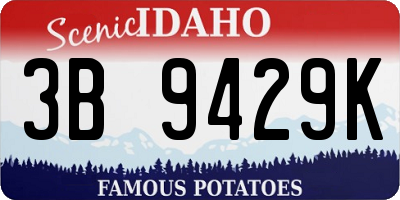 ID license plate 3B9429K