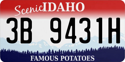 ID license plate 3B9431H