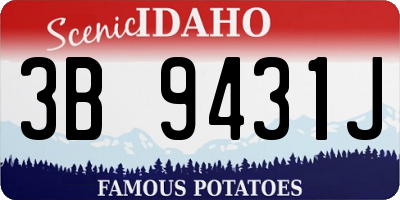 ID license plate 3B9431J