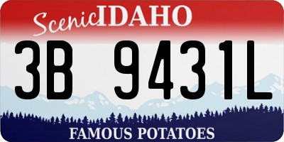 ID license plate 3B9431L