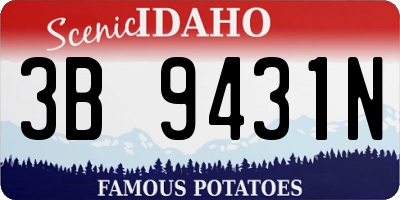ID license plate 3B9431N