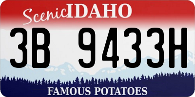 ID license plate 3B9433H