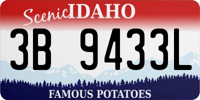 ID license plate 3B9433L