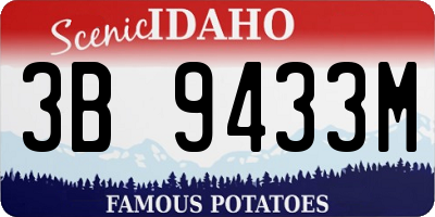 ID license plate 3B9433M