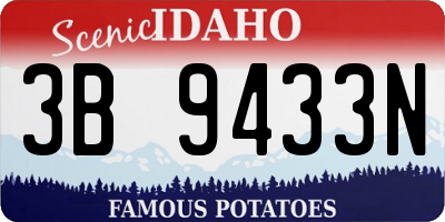 ID license plate 3B9433N
