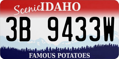 ID license plate 3B9433W