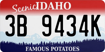 ID license plate 3B9434K
