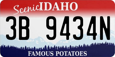 ID license plate 3B9434N