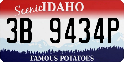 ID license plate 3B9434P