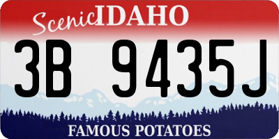 ID license plate 3B9435J