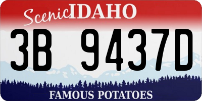 ID license plate 3B9437D