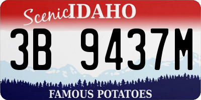 ID license plate 3B9437M