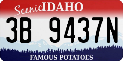 ID license plate 3B9437N