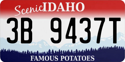 ID license plate 3B9437T